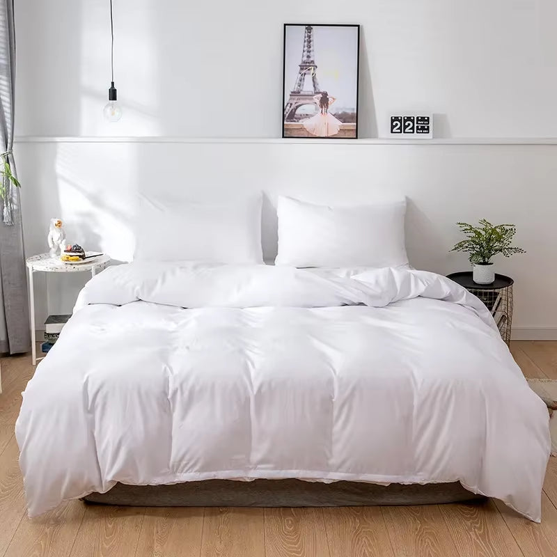 Nordic Solid Color Sanding Duvet Cover 220X240 Single Double Queen King Simple Bedding Set Pillowcase Bedclothes (No Bed Sheet)