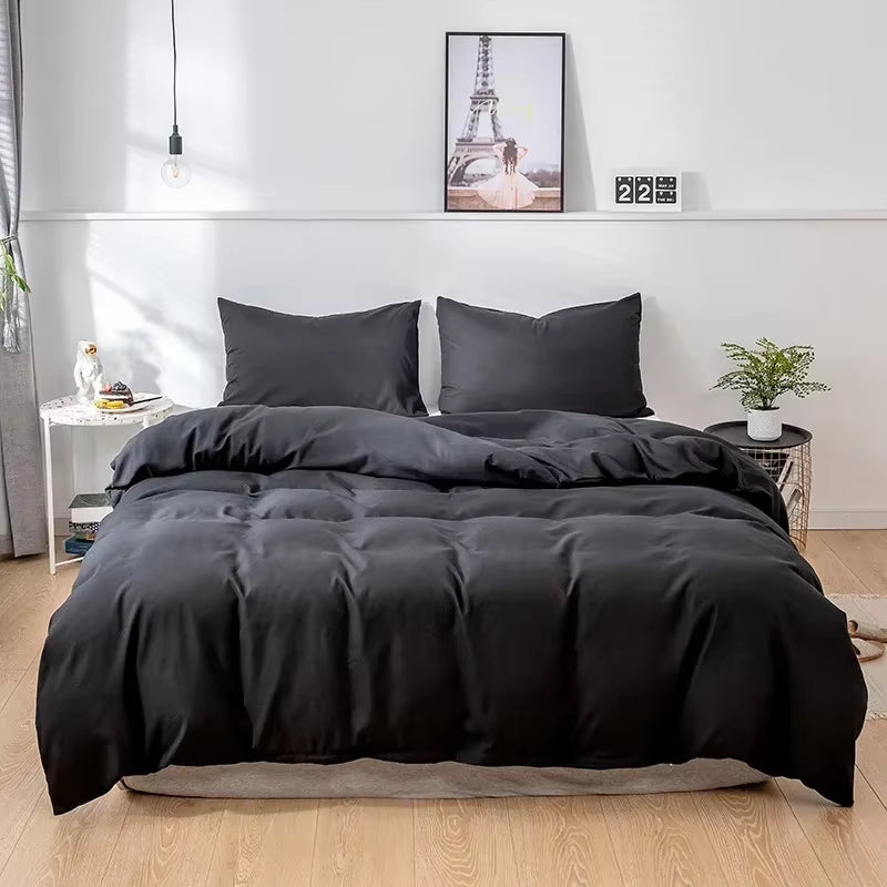 Nordic Solid Color Sanding Duvet Cover 220X240 Single Double Queen King Simple Bedding Set Pillowcase Bedclothes (No Bed Sheet)