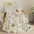 Soft & Warm Flannel Throw Blanket - Cozy Mushroom Pattern Lightweight for Couch, Bed, Travel, and Office Use - Perfect Gift Idea