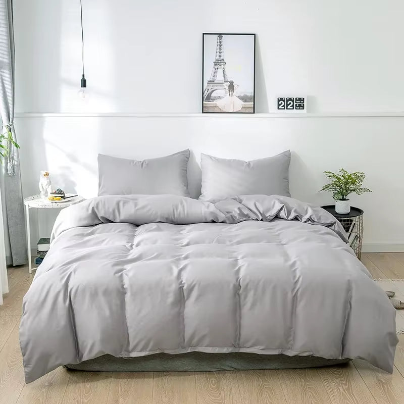 Nordic Solid Color Sanding Duvet Cover 220X240 Single Double Queen King Simple Bedding Set Pillowcase Bedclothes (No Bed Sheet)