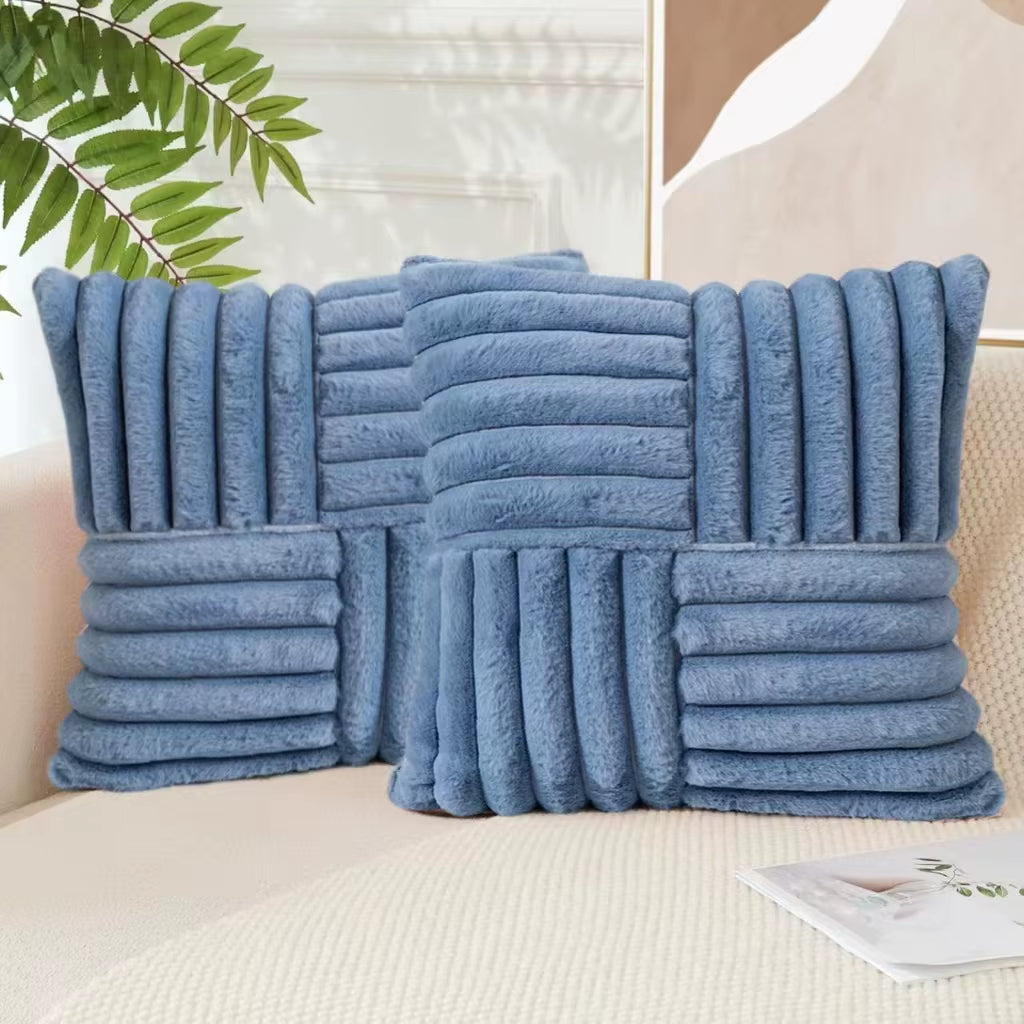 2Pcs Artificial Plush Throw Pillow Covers, Suitable for Various Occasions Such as Bedding, Home Decoration, Etc