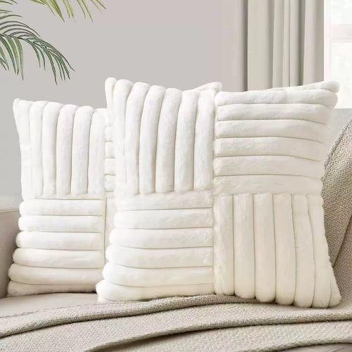 2Pcs Artificial Plush Throw Pillow Covers, Suitable for Various Occasions Such as Bedding, Home Decoration, Etc