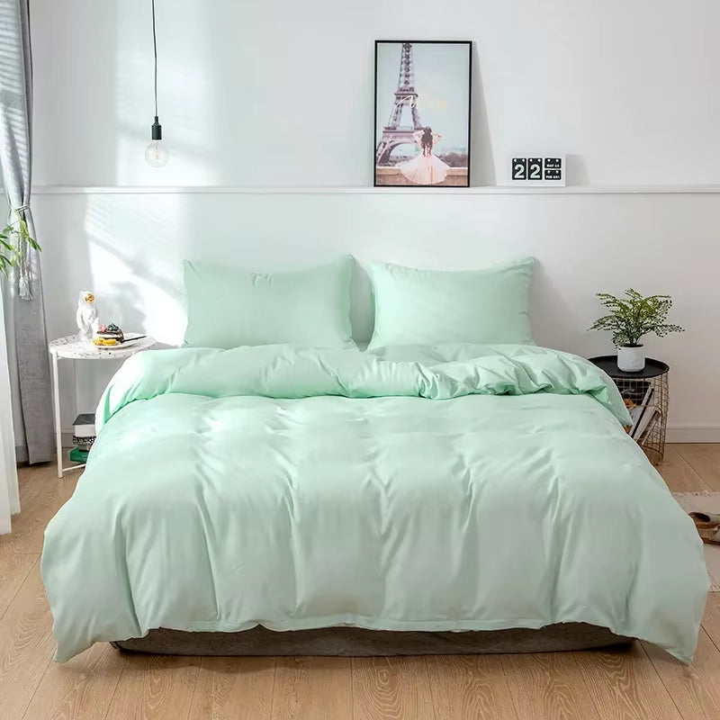 Nordic Solid Color Sanding Duvet Cover 220X240 Single Double Queen King Simple Bedding Set Pillowcase Bedclothes (No Bed Sheet)